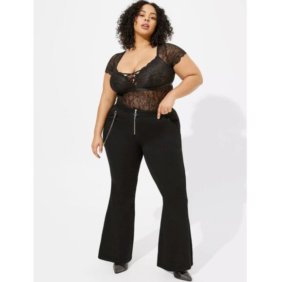 NWT Torrid Black Perfect Super Flare Super Soft Denim Mid-Rise Jean 20 - Picture 2 of 12